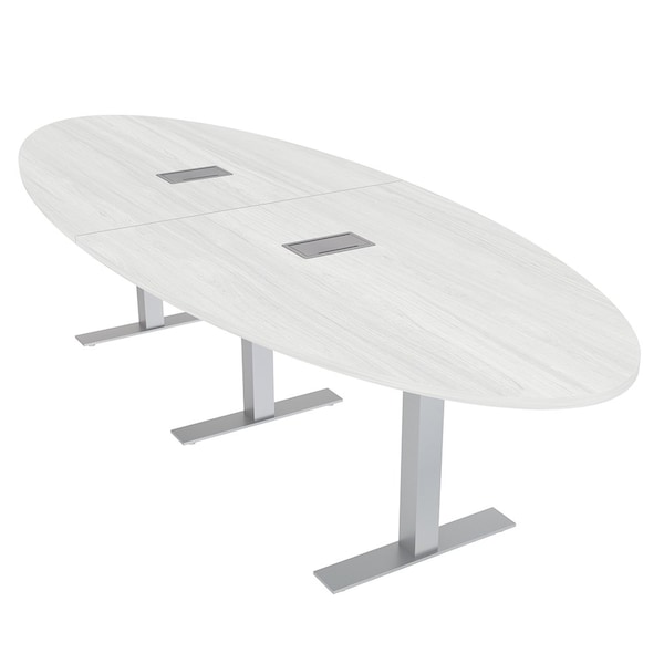 Skutchi Designs 45 in W, 120 in L, 29 in H, Engineered Wood Top, White HAR-OVL-46X119-T-ELEC-WHCYPRESS - main
